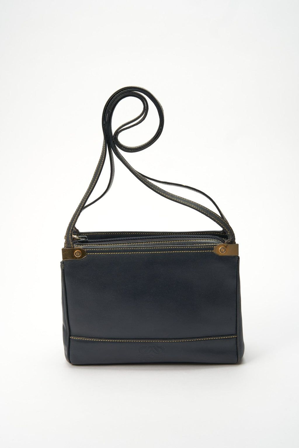 Loewe Anagram Navy Blue Leather Crossbody