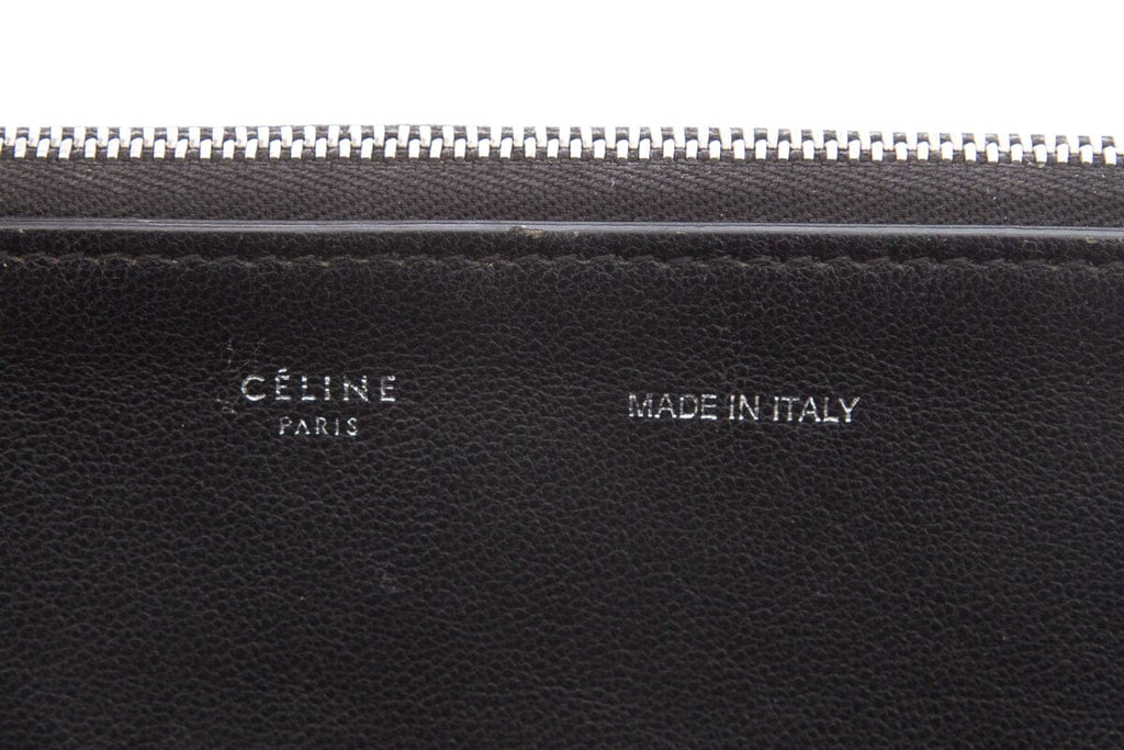 Celine Black Trapeze Double Zip Handbag