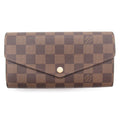 Louis Vuitton Louis Vuitton Portefolio Sarah Double Fold Wallet Wallet PVC Coated Canvas Damier  Brown N63209