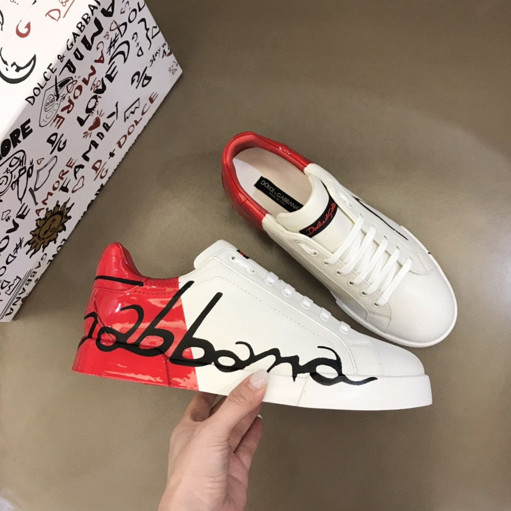 DolGLAMI &amp; GaGLAMIana Portofino Sneakers White/Red For Men GLAMI Shoes