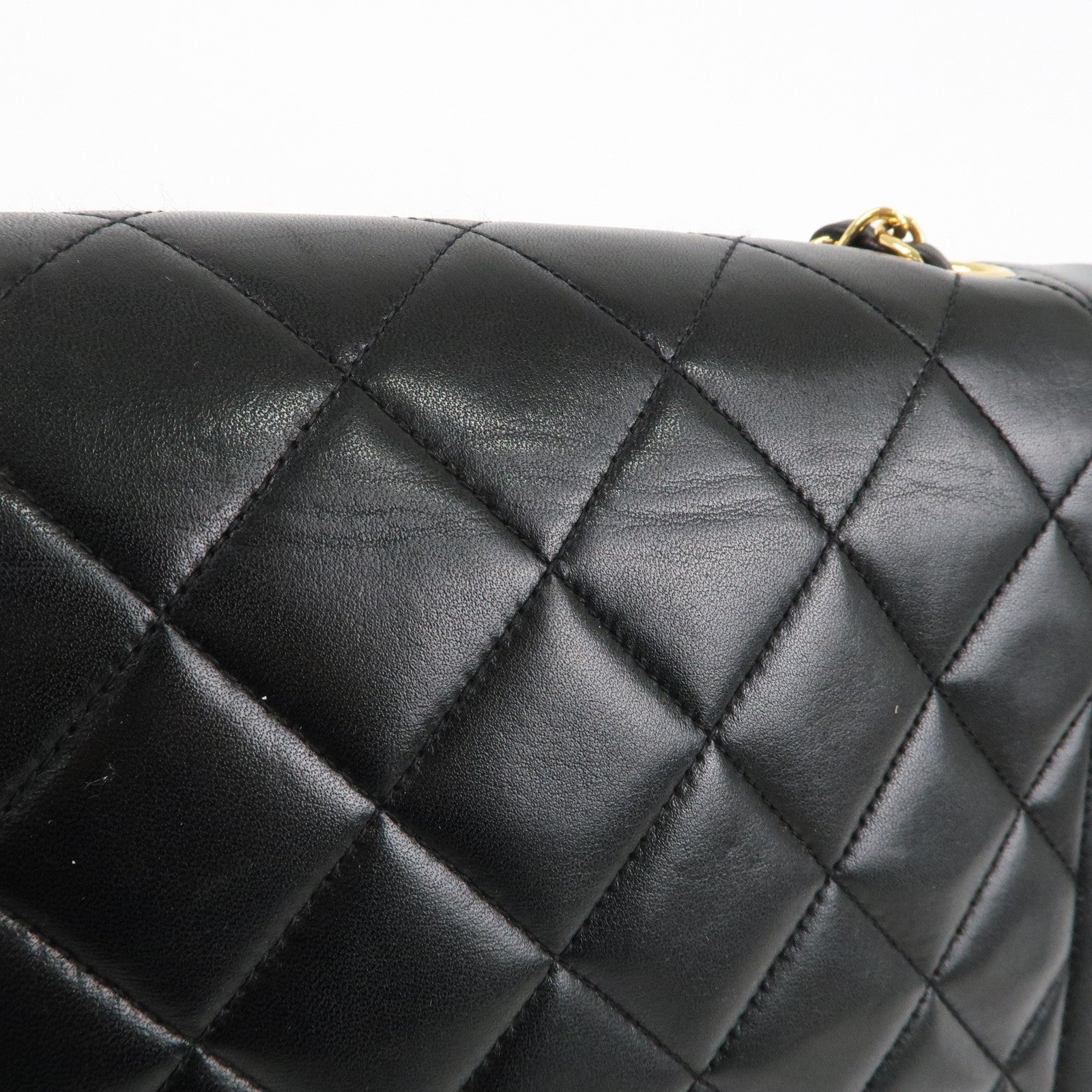 CHANEL Matelasse Lambskin Diana Chain Shoulder Bag Black A01165