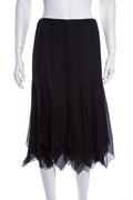 Chanel Cruise '06 Black Panel Ruffle Hem Skirt SZ 42
