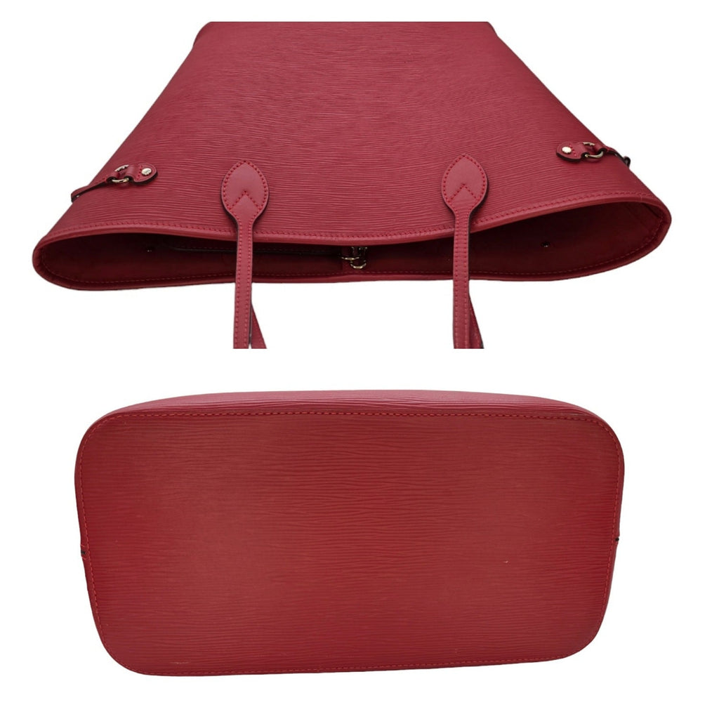 Louis Vuitton Red EPI Neverfull MM Tote w/ Pouch