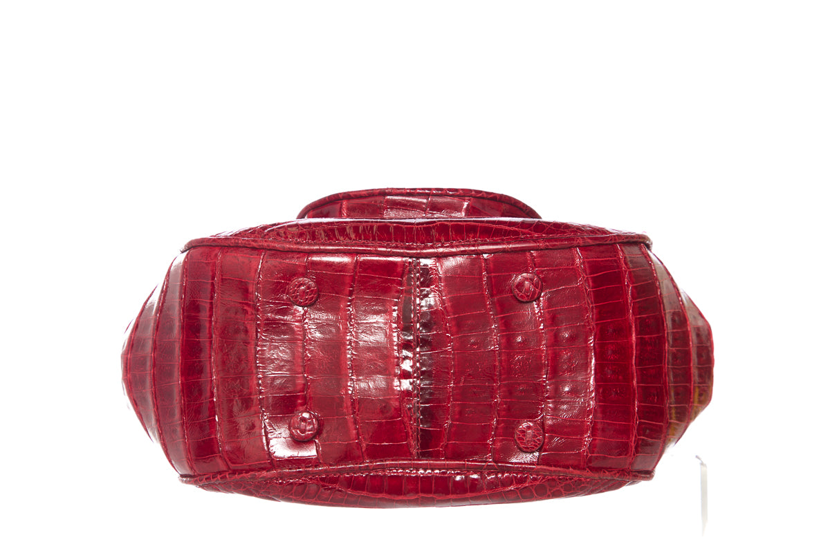 Nancy Gonzalez Red Small Alligator Tote