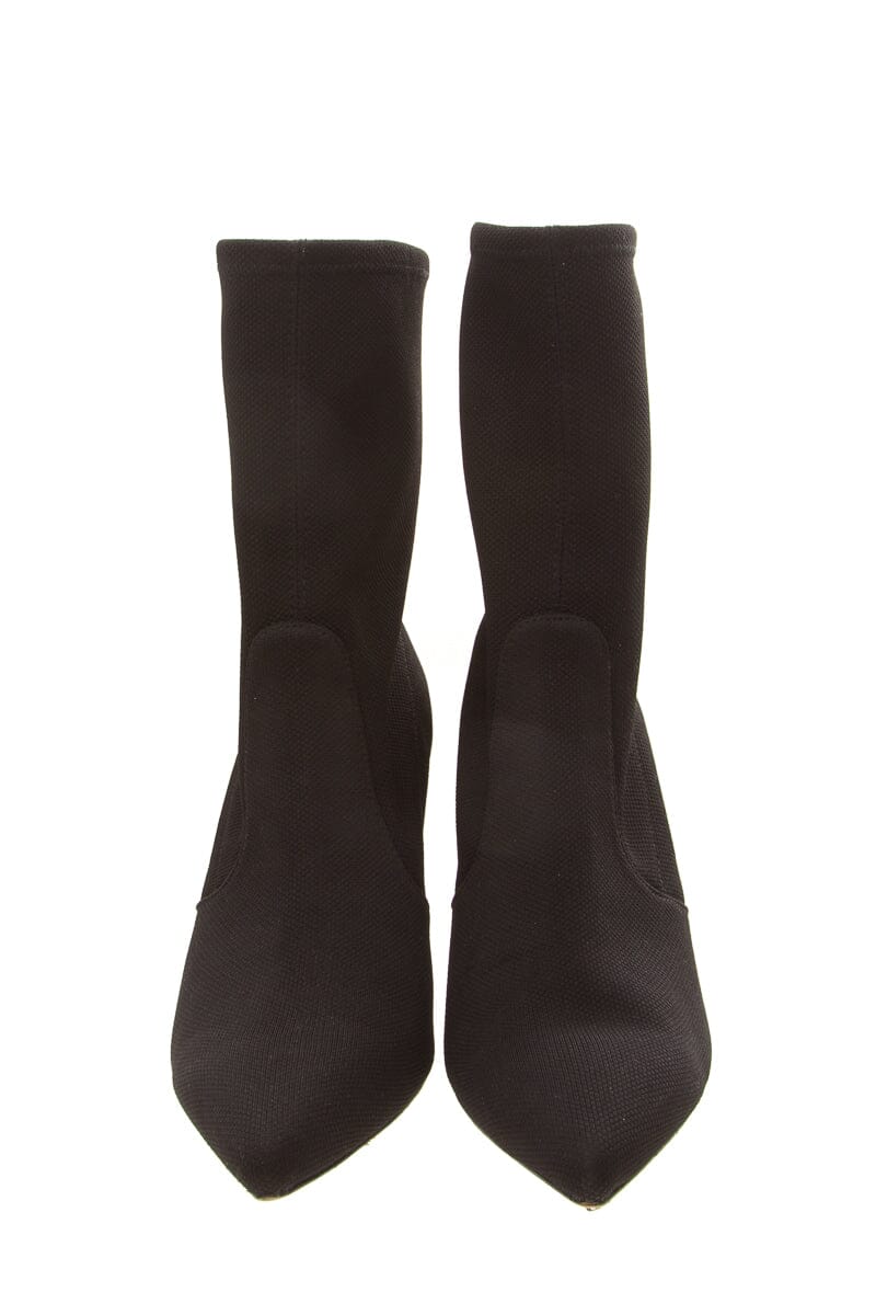 Stuart Weitzman Black Knit Heeled Booties SZ 8.5
