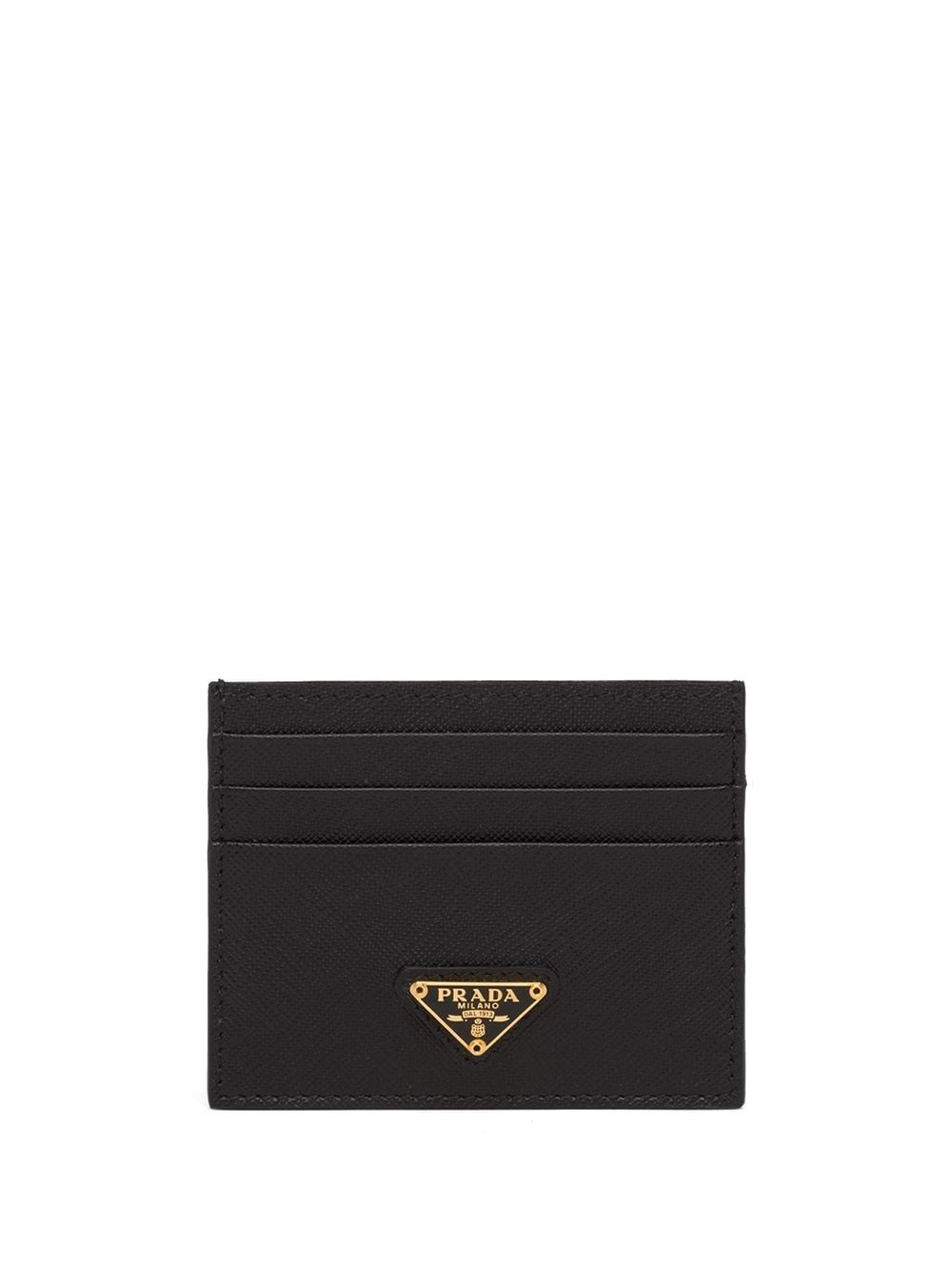 PRADA Men's Mini Saffiano Leather Card Holder - W 10 x H 8 cm