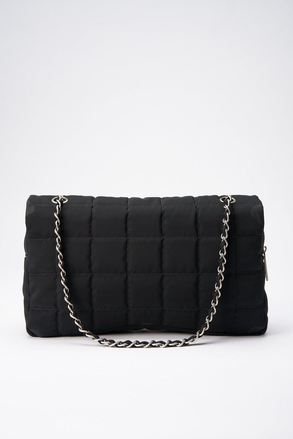 Chanel Black Nylon Large Chocolate Bar Flap Bag