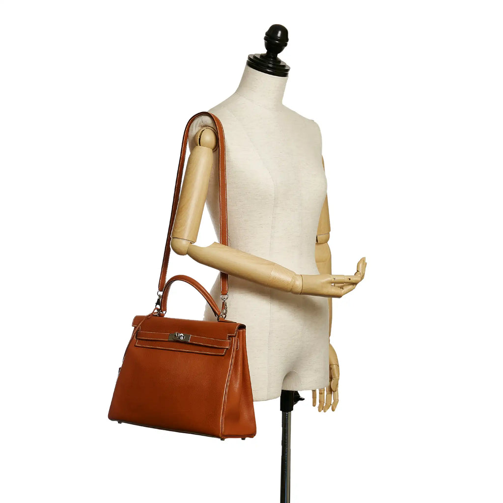 HermÃƒÆ’Ã‚Â¨s Kelly Retourne 32 Brown Epsom Palladium