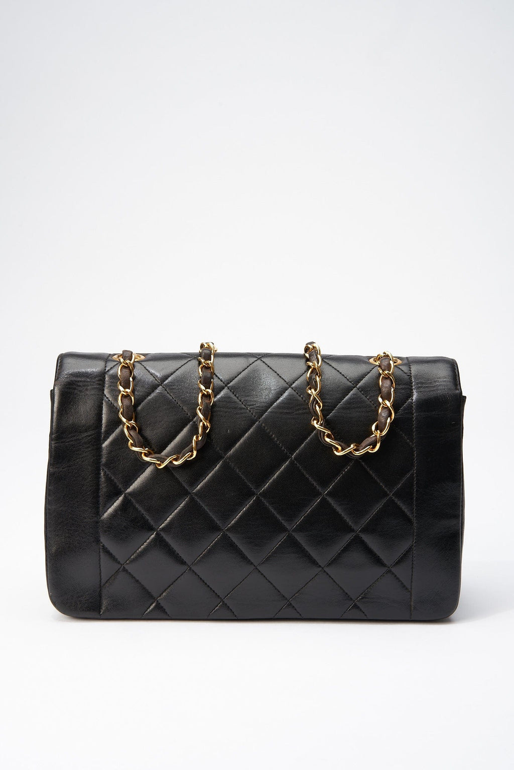 Vintage Chanel Diana Black Single Flap with 24k gold plated hardware