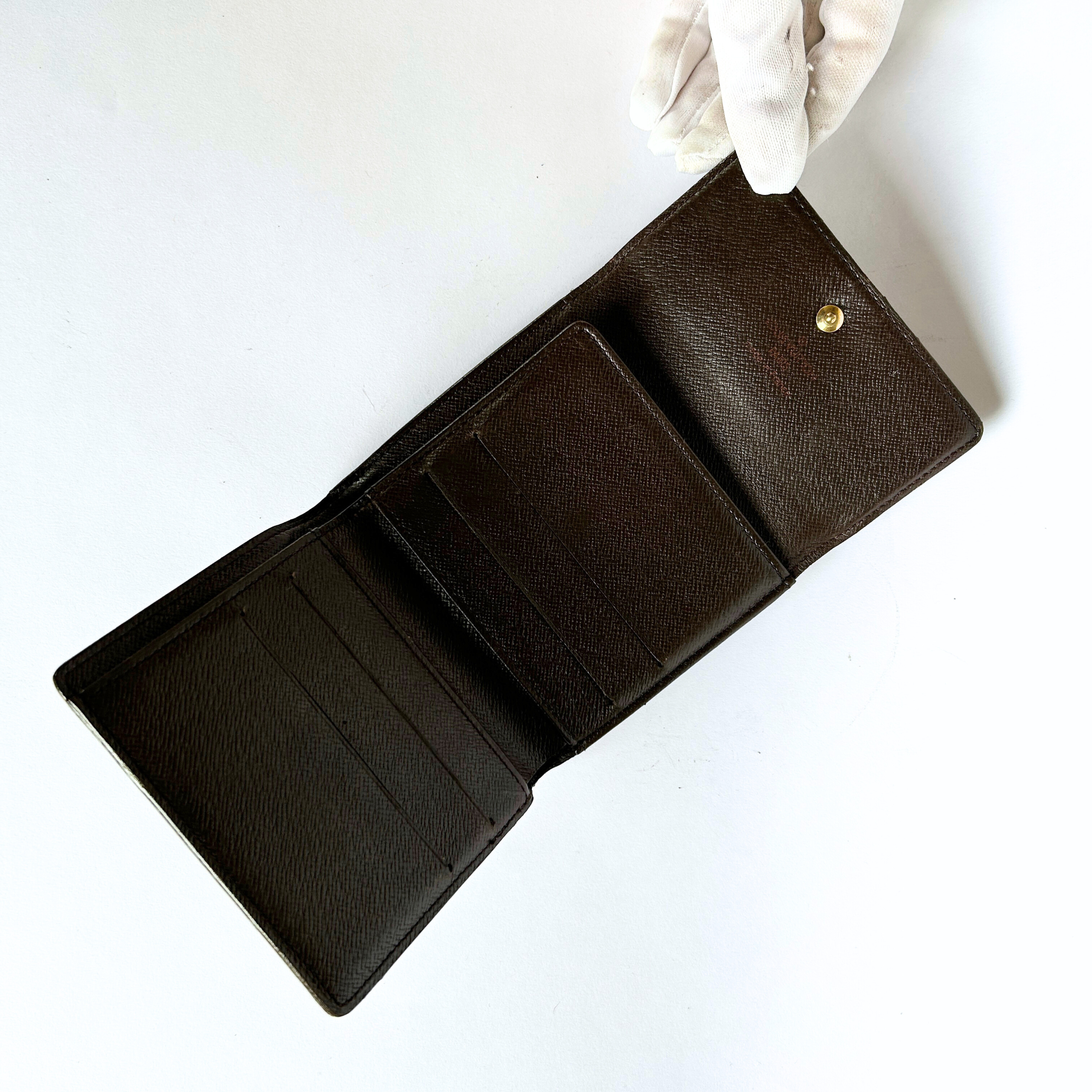 Louis Vuitton Elise Bifold Wallet Damier Ebene Canvas