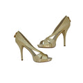 Louis Vuitton Pearly Gold Padlock Pumps - Sz. 37