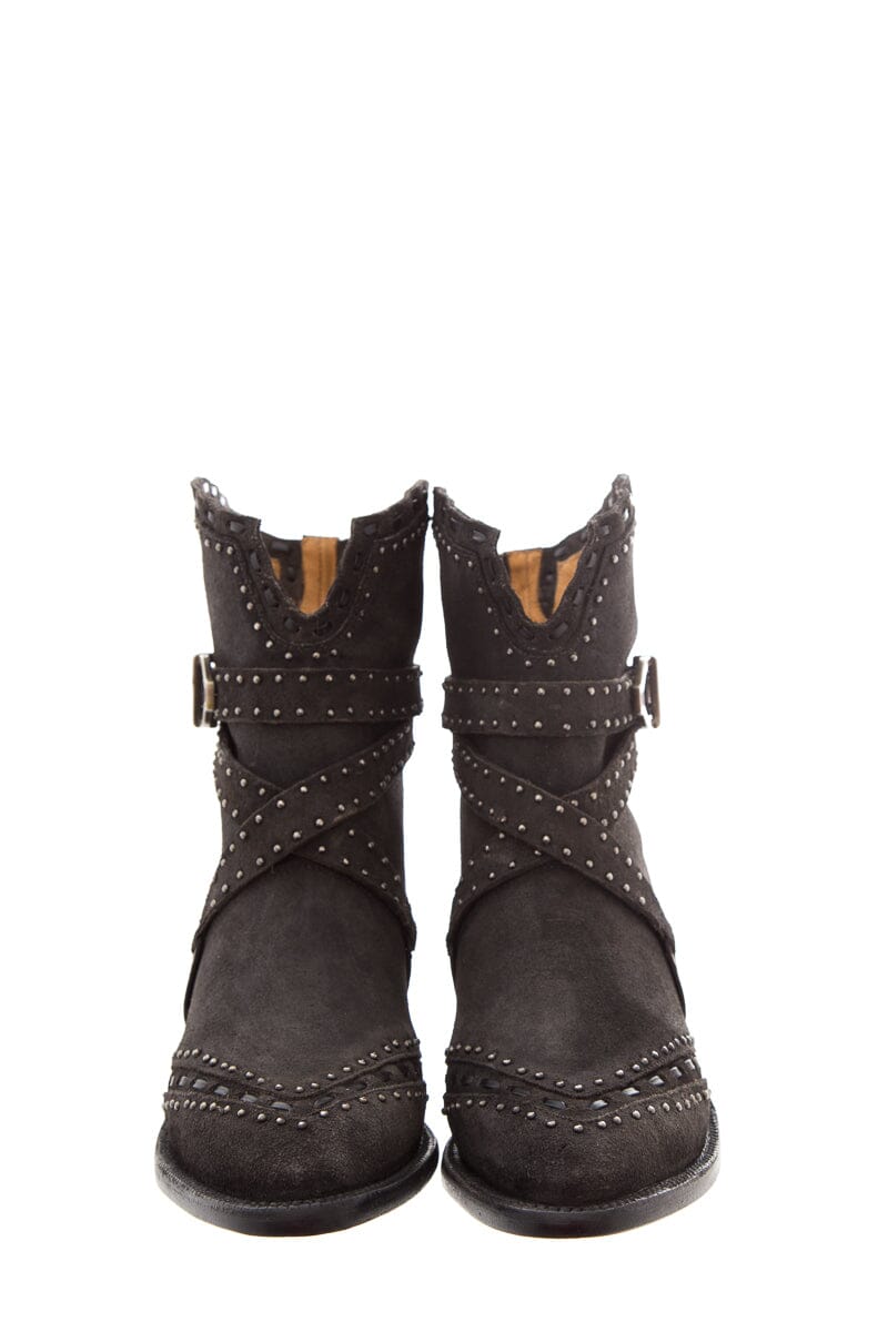 Lucchese Black Silver Studded Boots SZ 10