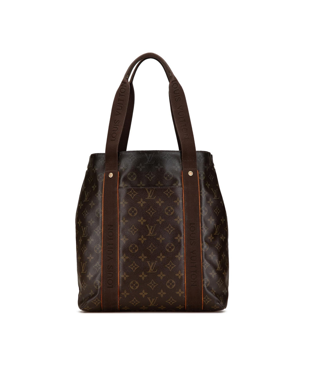 Monogram Canvas Cabas Tote with Extended Straps and Multiple Pockets