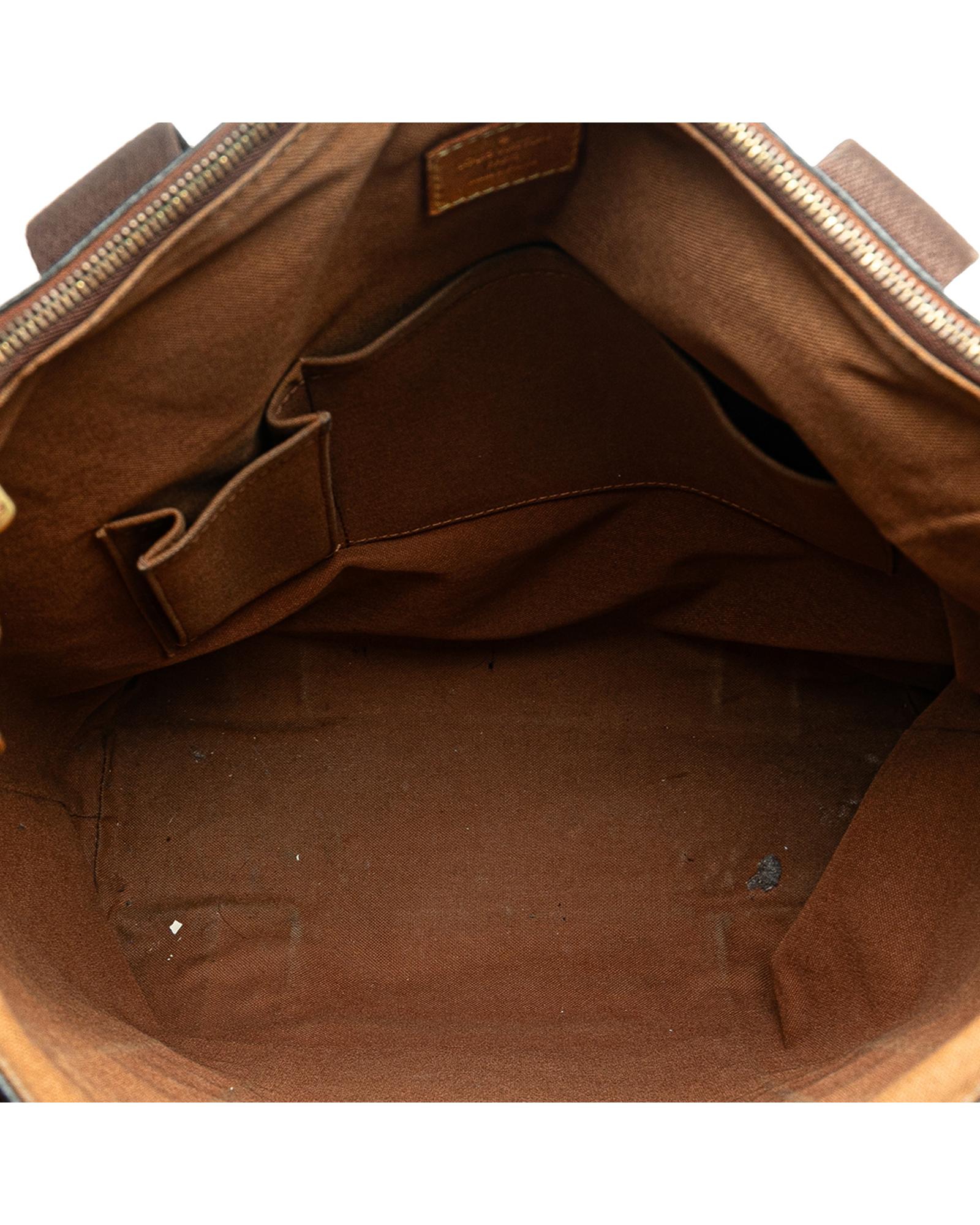 Monogram Canvas Cabas Tote with Extended Straps and Multiple Pockets
