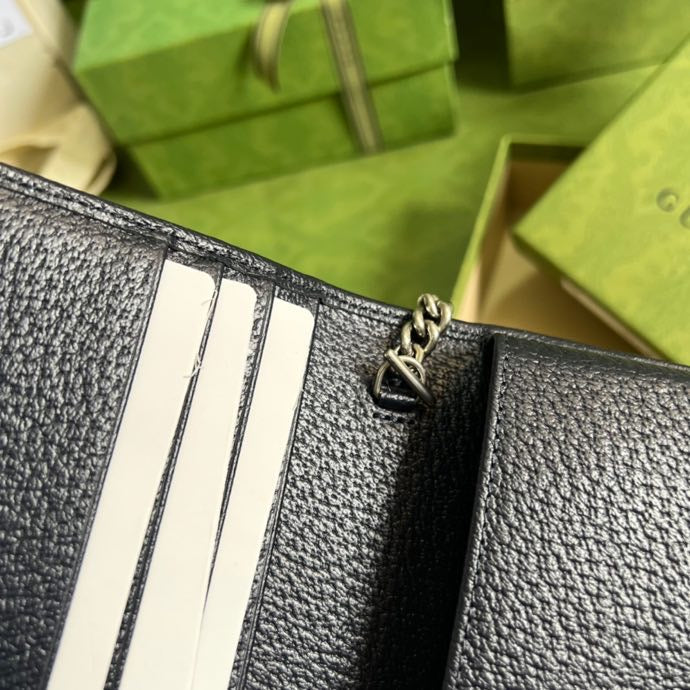 gg Horsebit 1955 Wallet With Chain Beige And Blue For Women 7.5in/19cm gg