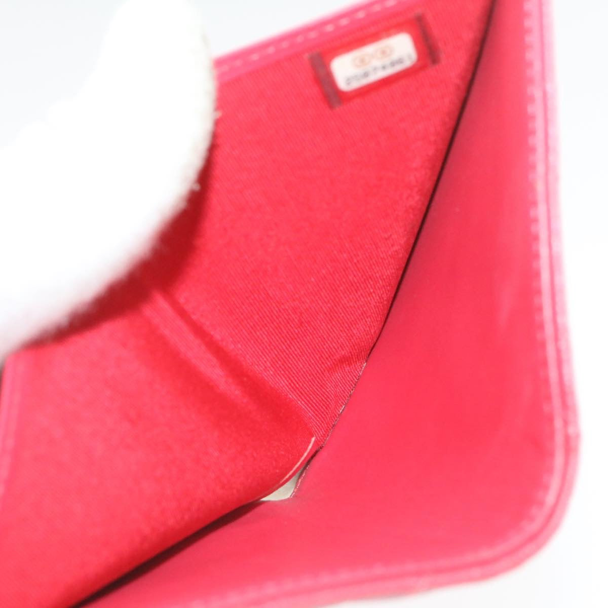 CHANEL Caviar Skin Matelasse Wallet Pink Red CC 18734A
