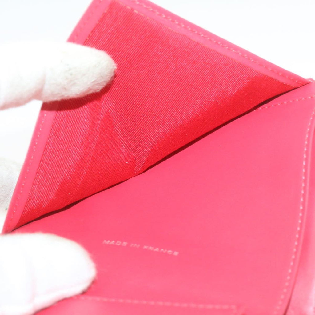 CHANEL Caviar Skin Matelasse Wallet Pink Red CC 18734A