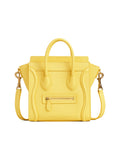 Nano Luggage Bag in Drummed Calfskin in Citron