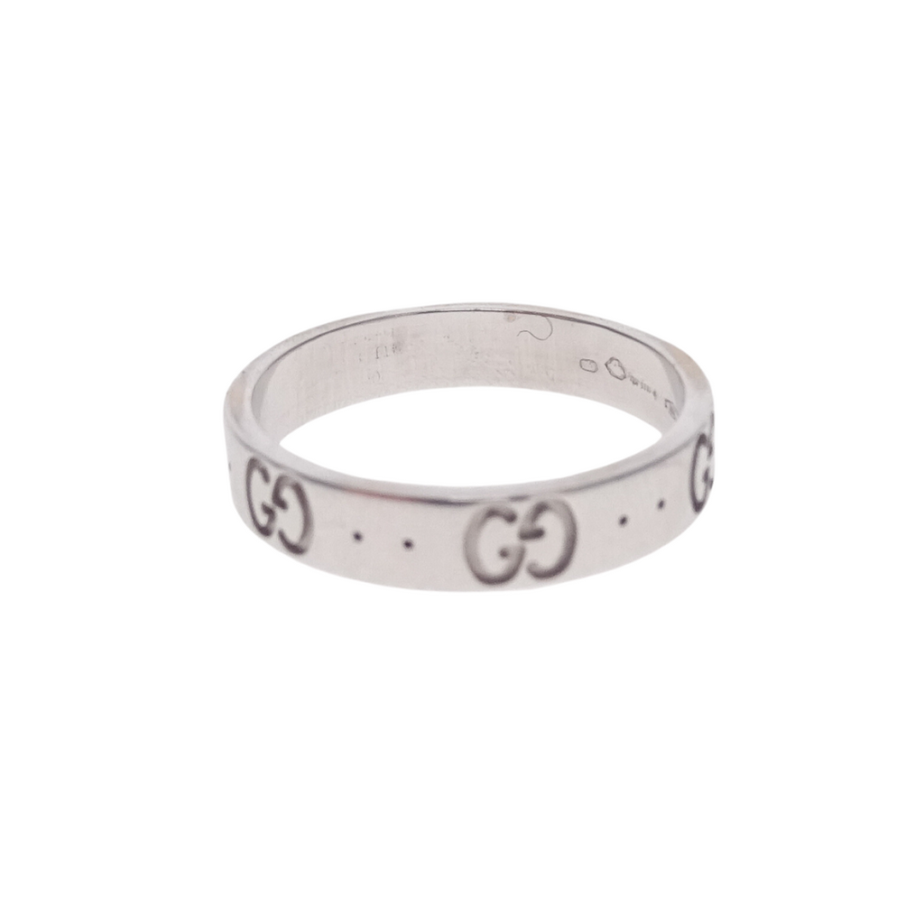 Gucci 18K White Gold Icon Band Small Ring