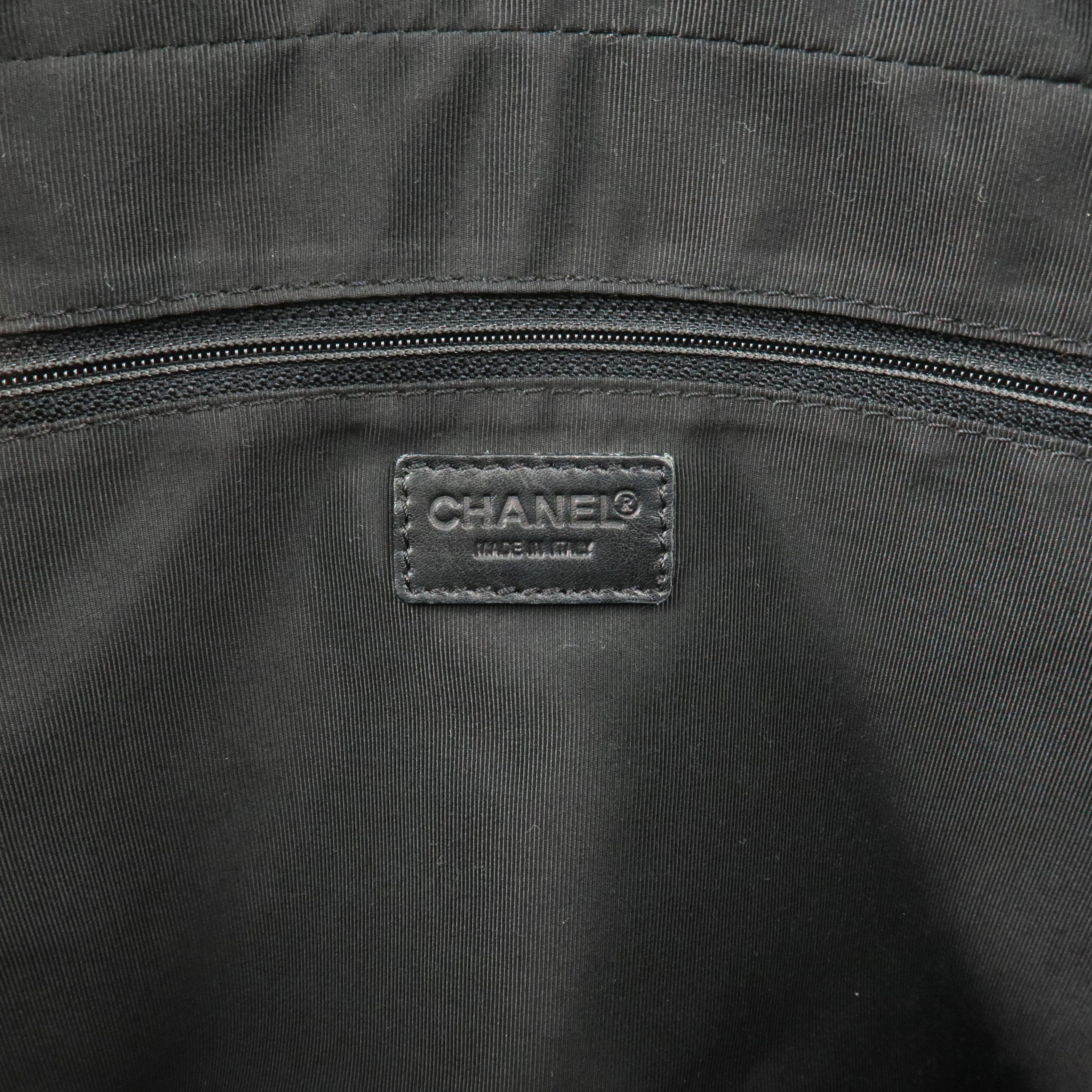 CHANEL Wild Stitch Leather Hand Bag Black A14692