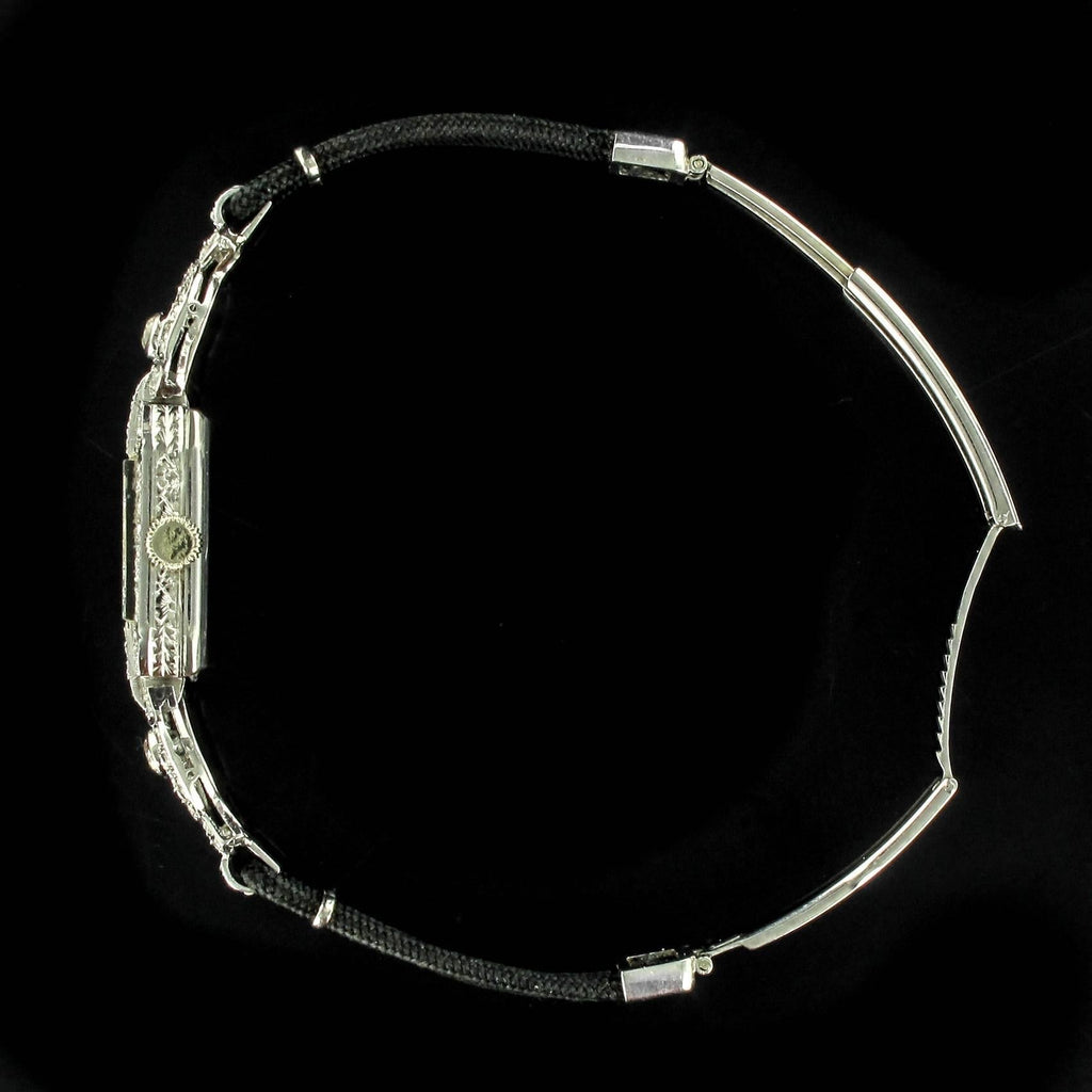 Ladies Platinum white gold Diamond French Art Deco Mechanical Wristwatch, 1925