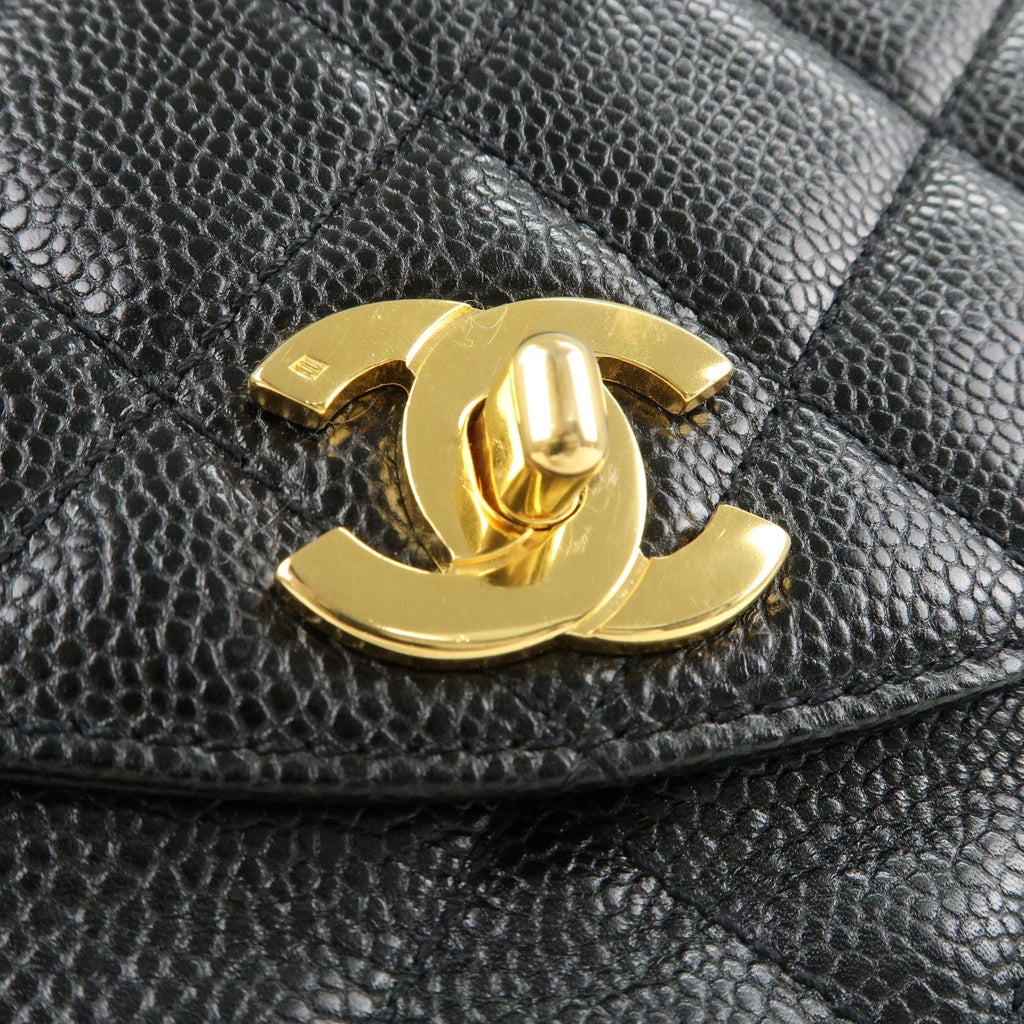CHANEL Matelasse Caviar Skin Chain Tote Bag Shoulder Bag Black