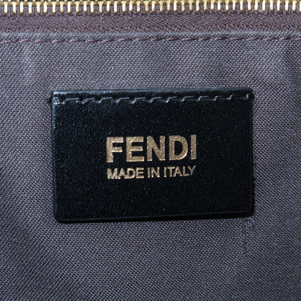 FENDI Zucchino Mamma Baguette Canvas Leather Shoulder Bag 8BR001
