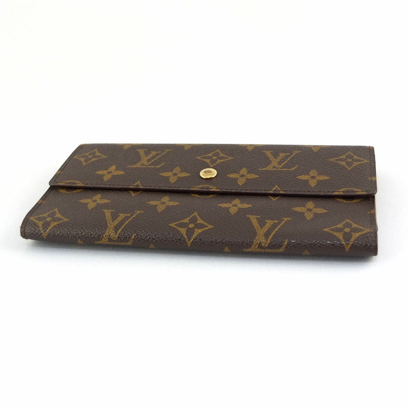 Louis Vuitton Portefeuille International M61215 Triple Fold Wallet Monogram