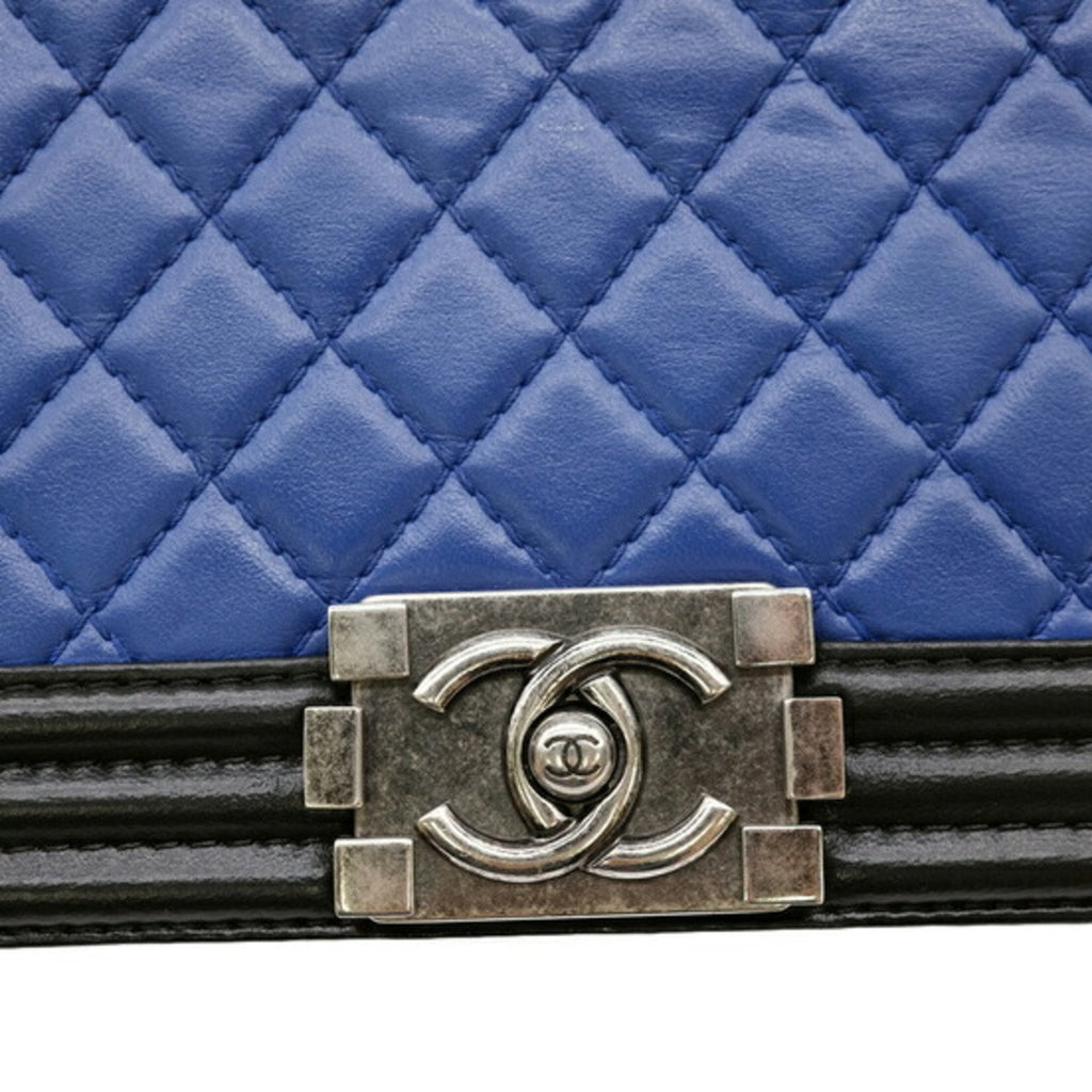 Chanel Boy Chanel Shoulder Bag BlueBlack