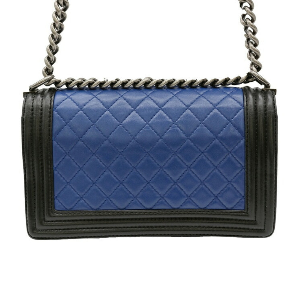 Chanel Boy Chanel Shoulder Bag BlueBlack