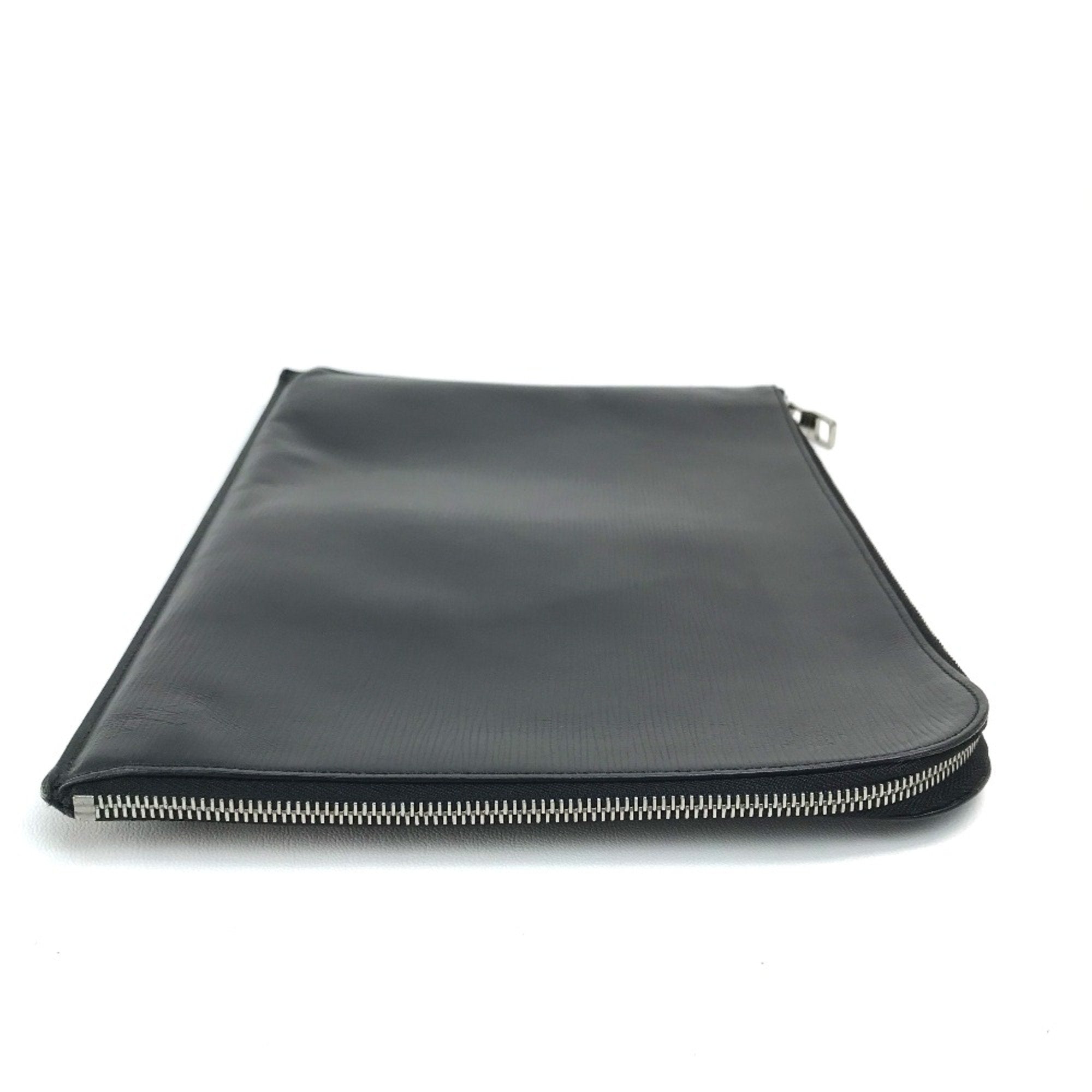 Zippered Leather Clutch Pochette Style