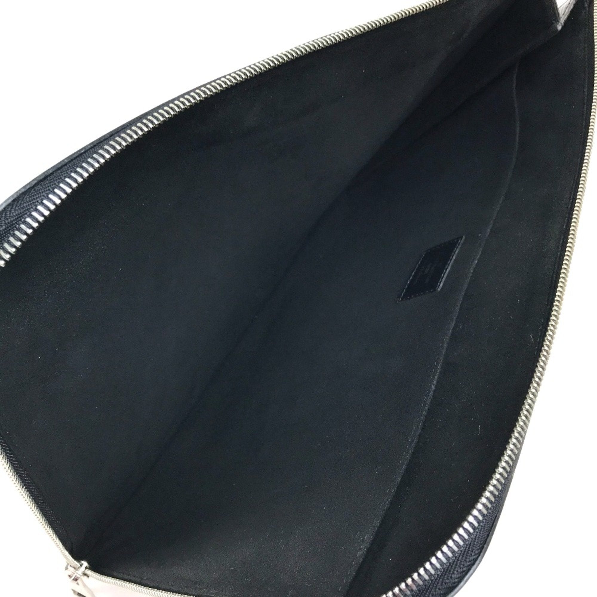 Zippered Leather Clutch Pochette Style