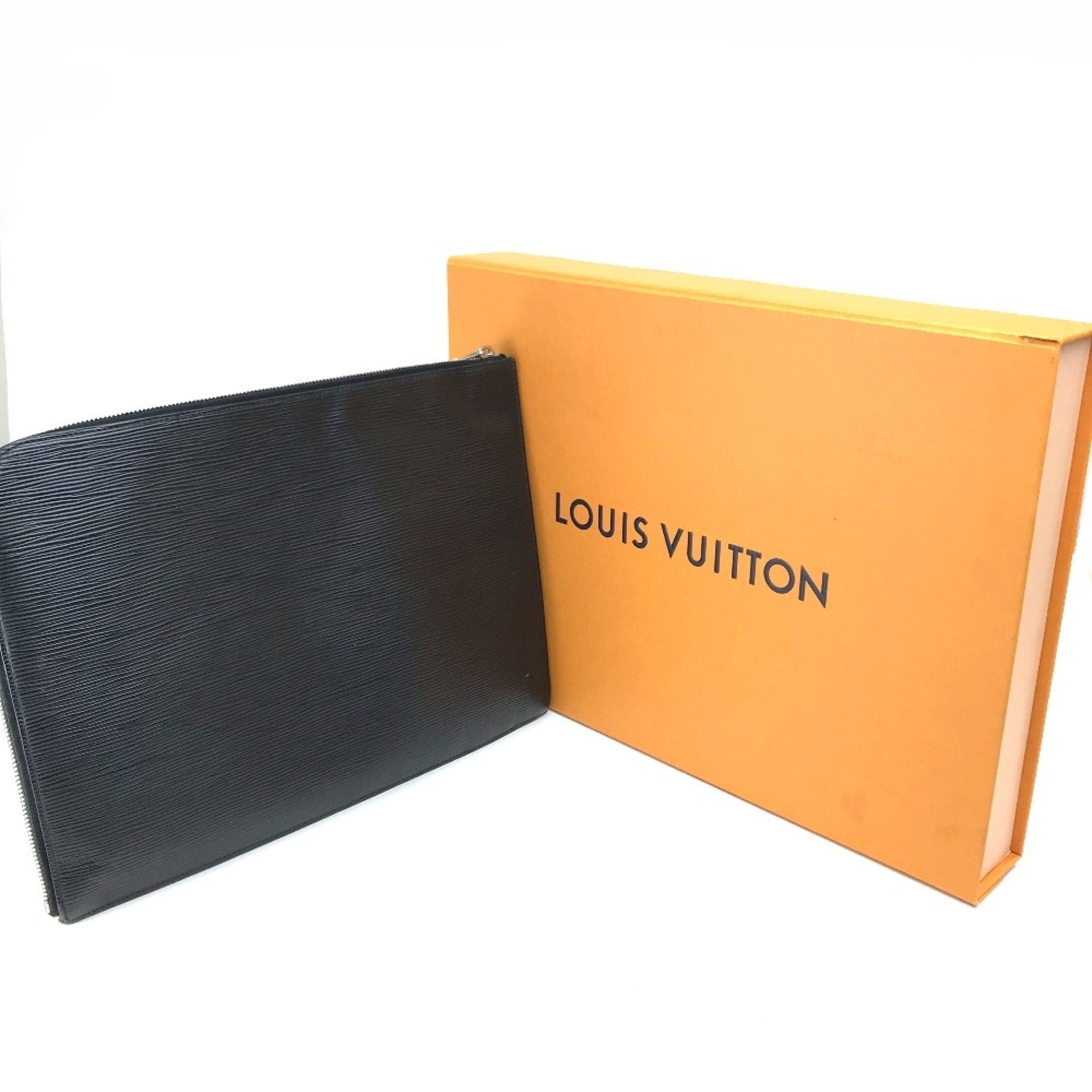 Zippered Leather Clutch Pochette Style