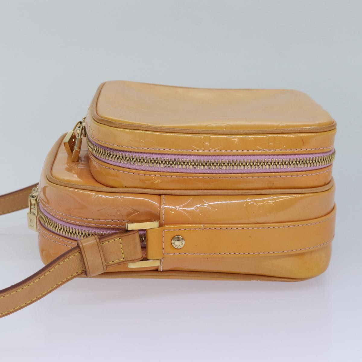 Mini Pochette Accessoires Apricot Patent Leather