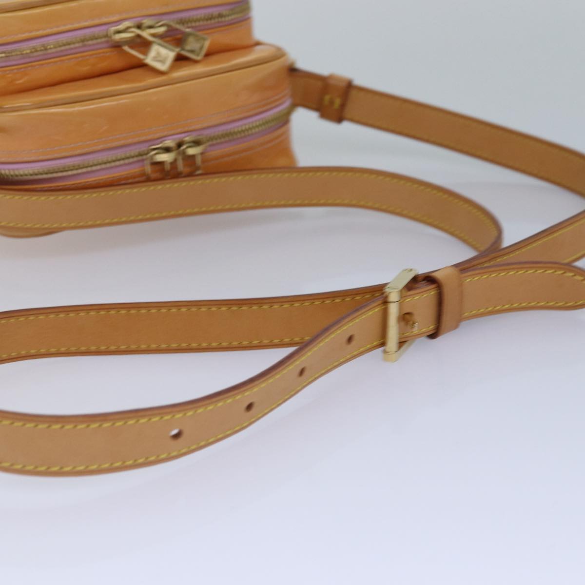 Mini Pochette Accessoires Apricot Patent Leather