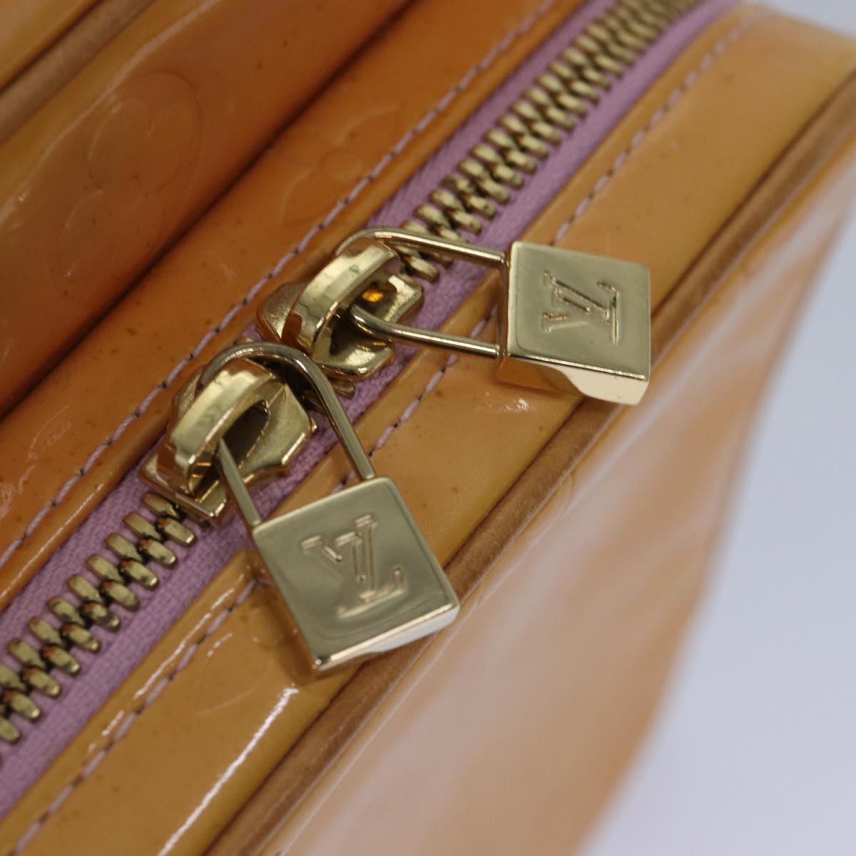 Mini Pochette Accessoires Apricot Patent Leather