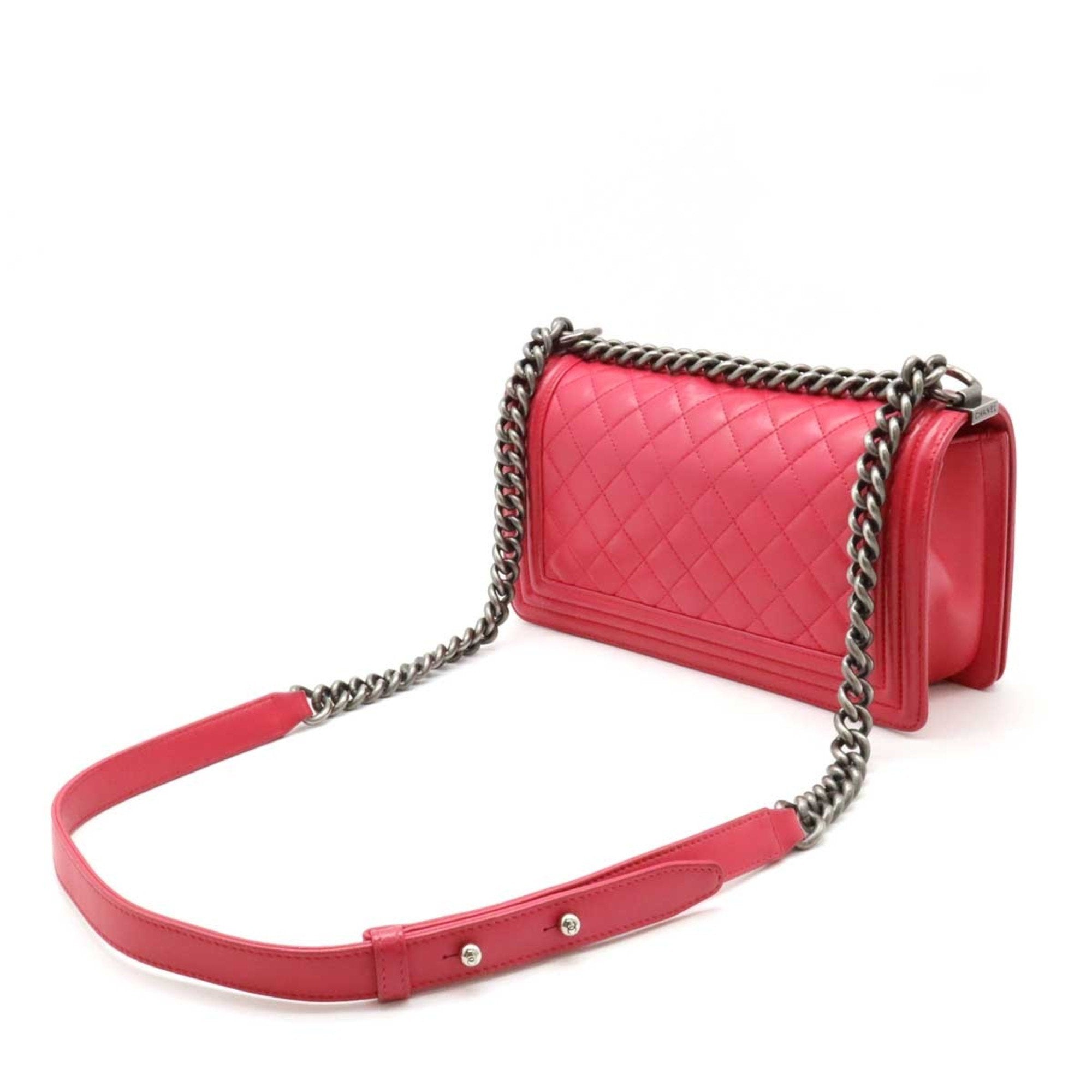 Chanel Boy Chanel Shoulder Bag Pink Lambskin