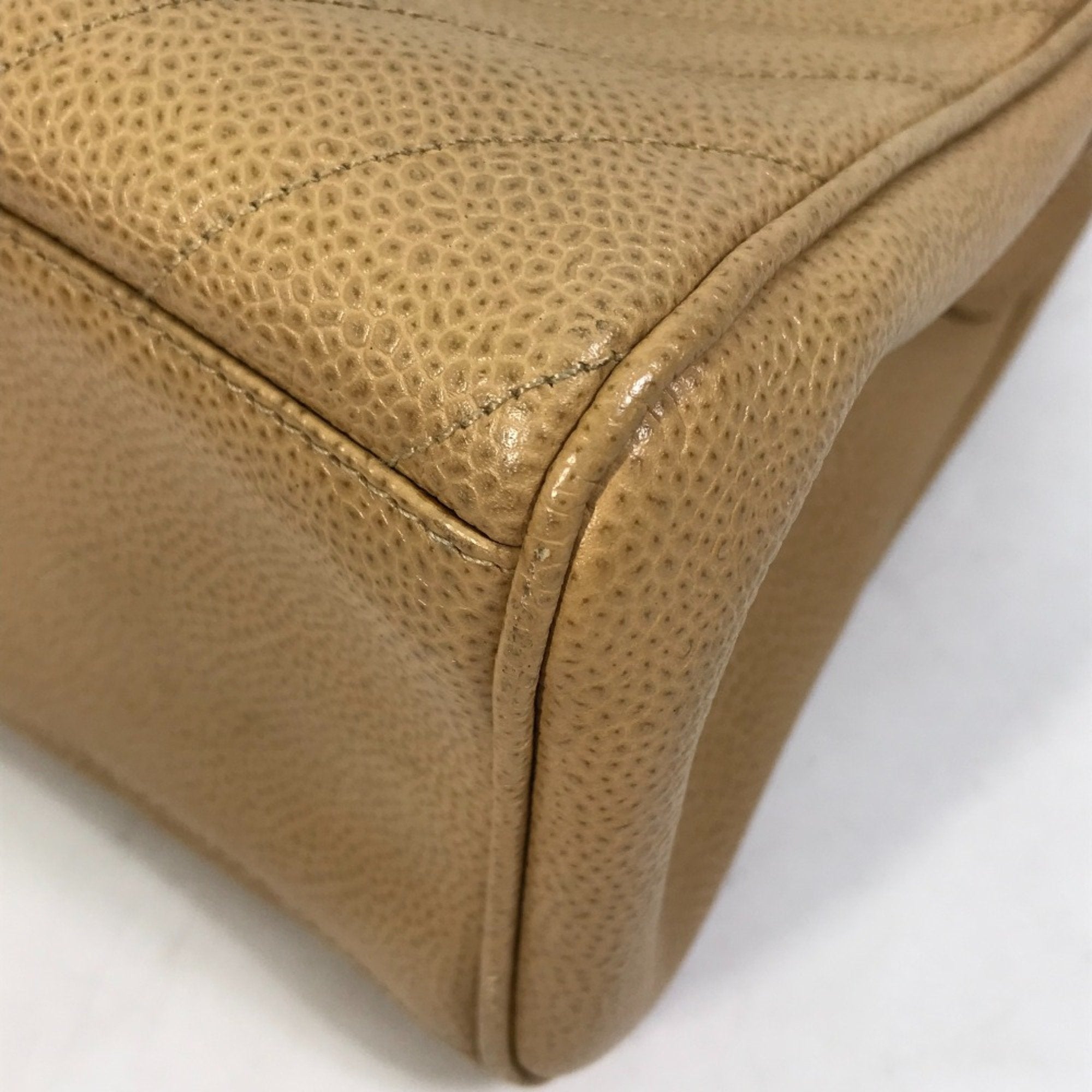 Chanel Chevron Beige Handbag