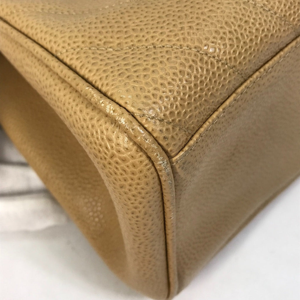 Chanel Chevron Beige Handbag