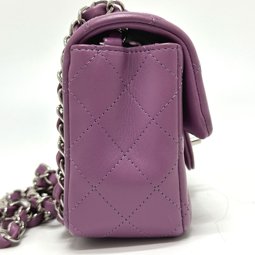 Chanel Mini Classic Flap Bag Lambskin Purple