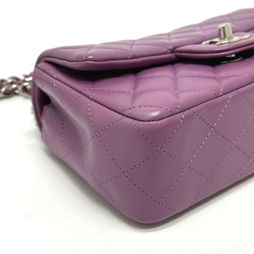 Chanel Mini Classic Flap Bag Lambskin Purple