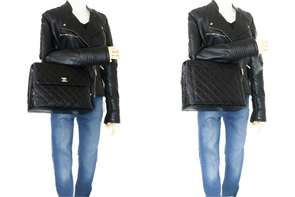 Chanel Classic Handbag Black Quilted Lambskin