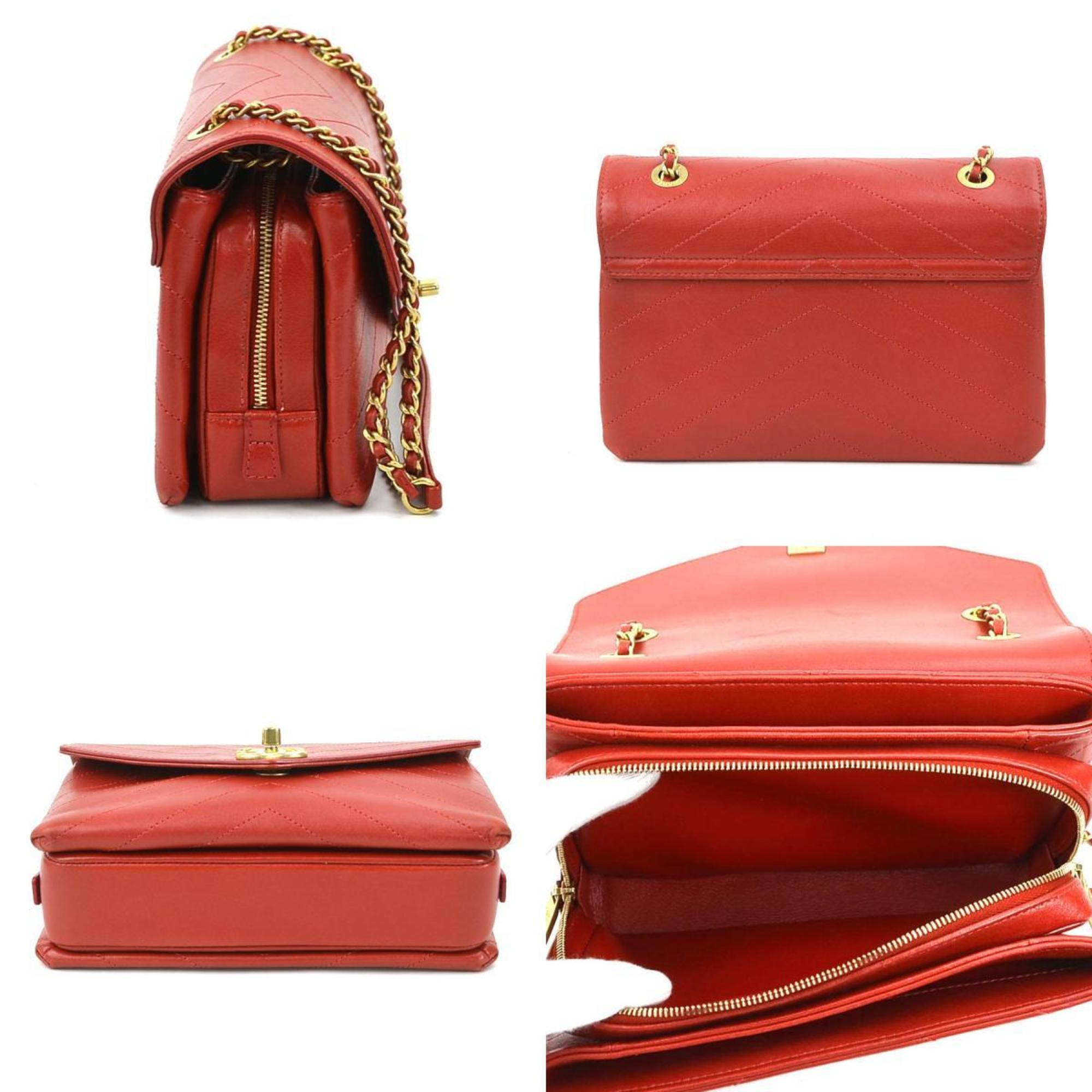 Chanel Chanel 19 Red Leather Shoulder Bag