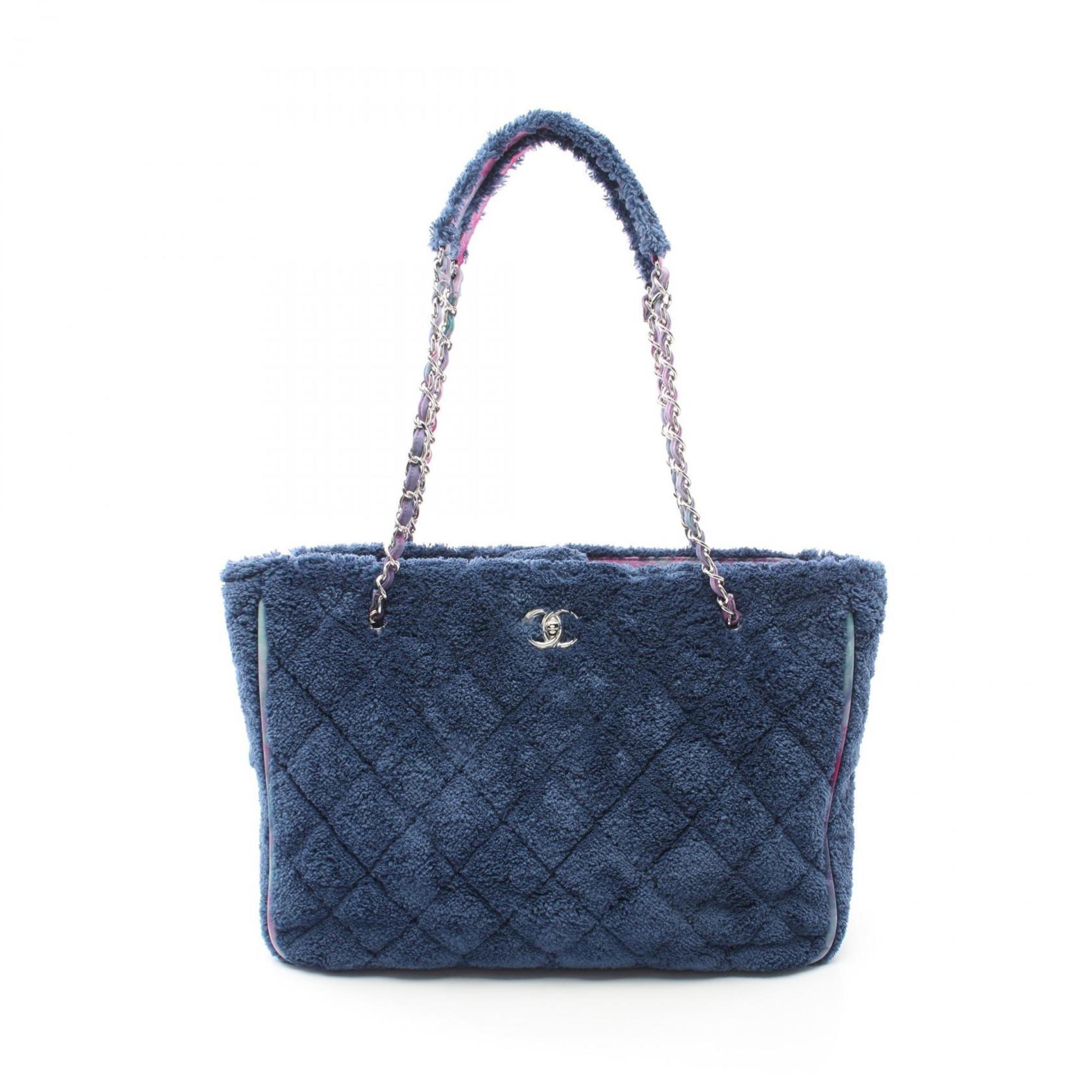 Chanel quilted terry cloth tote bag