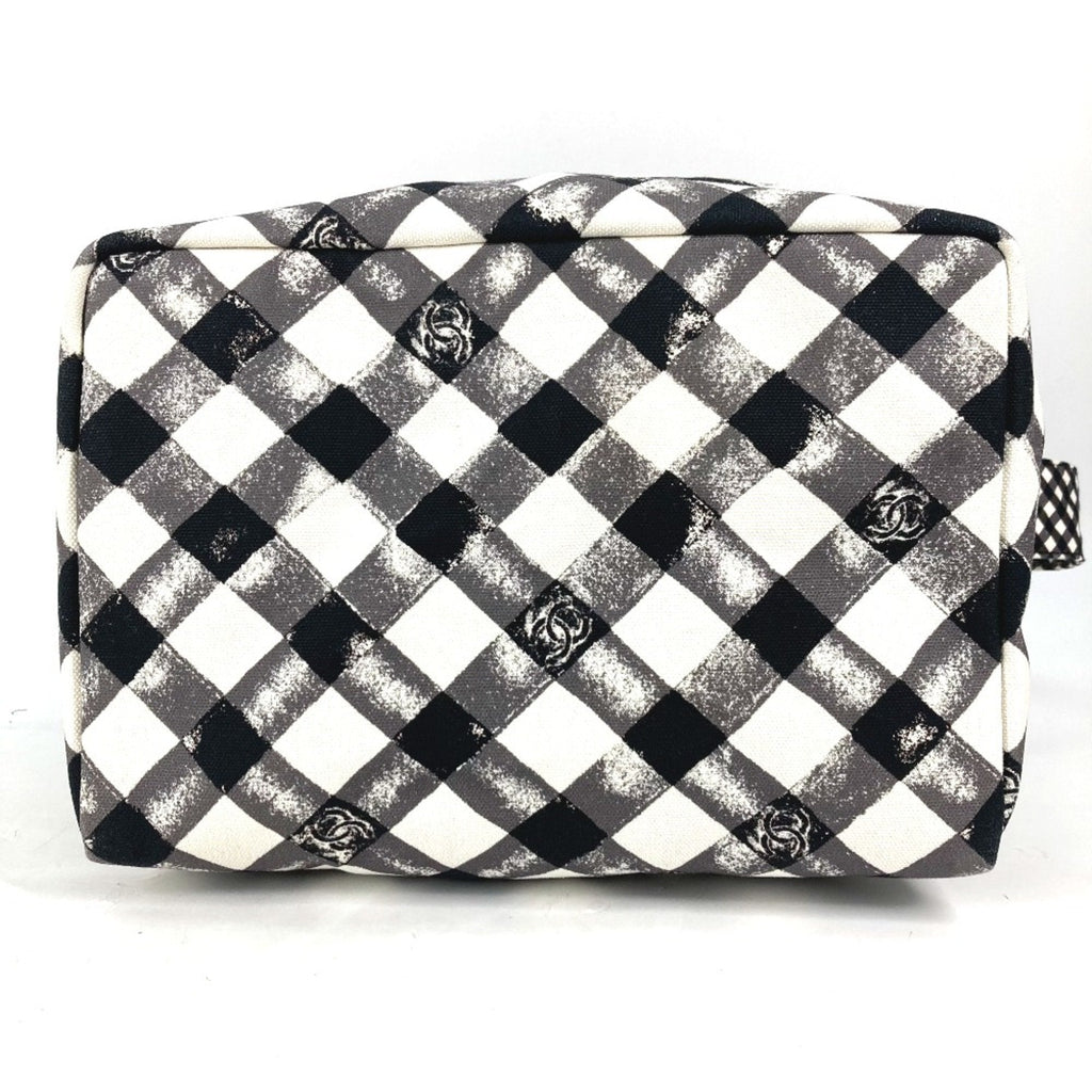 Chanel Gingham Crossbody Bag Black and White