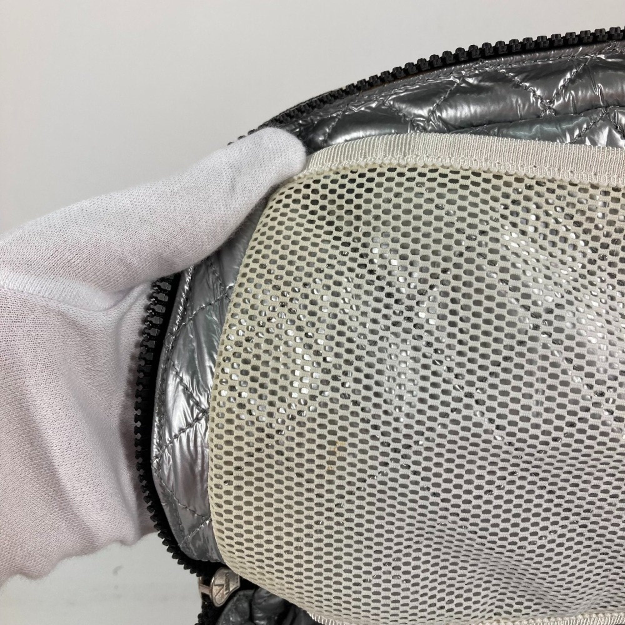 Chanel Gingham Crossbody Bag Black and White