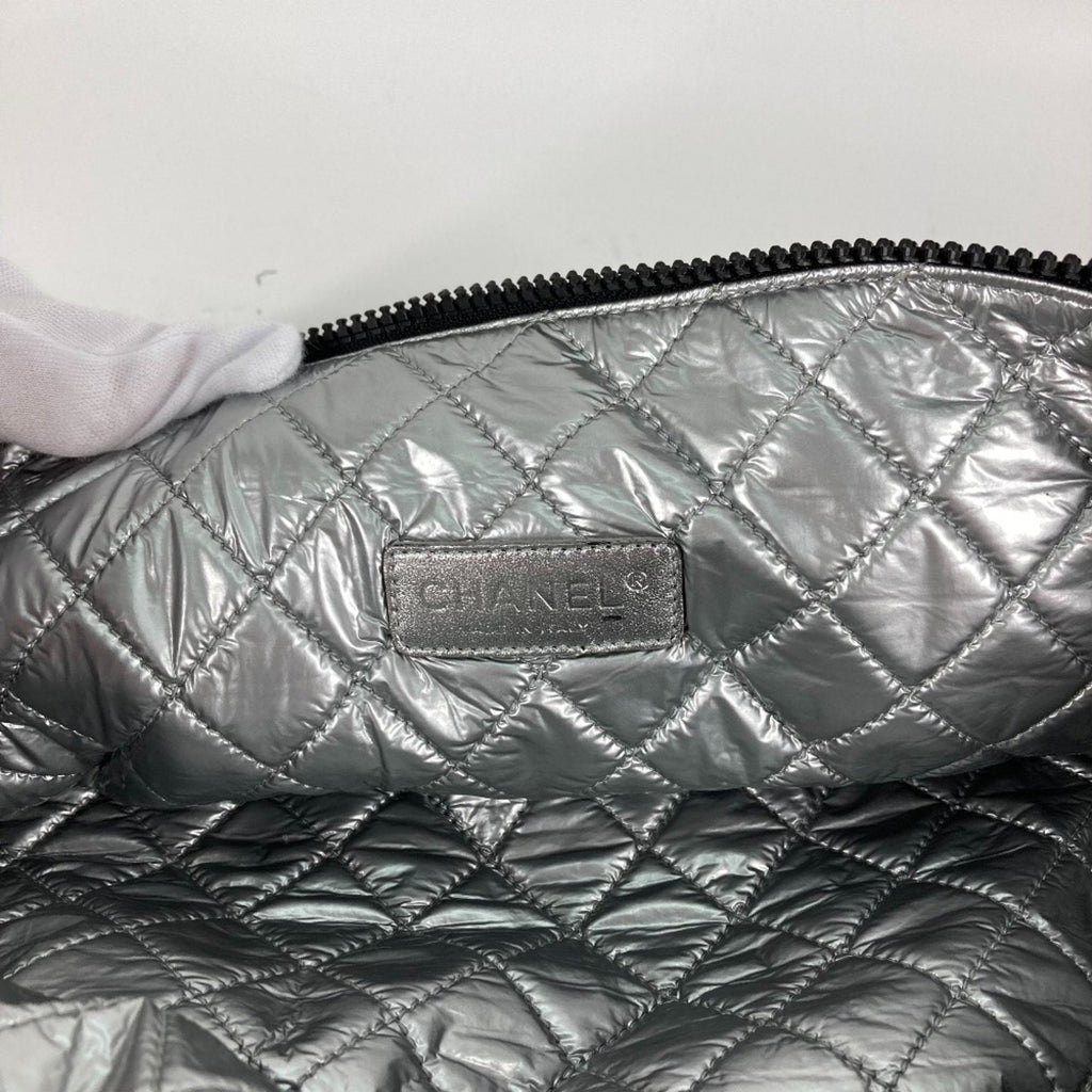 Chanel Gingham Crossbody Bag Black and White