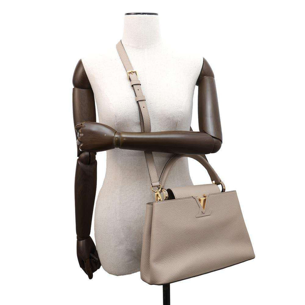 Leather Capucines Bag with Dust Bag and Shoulder Strap