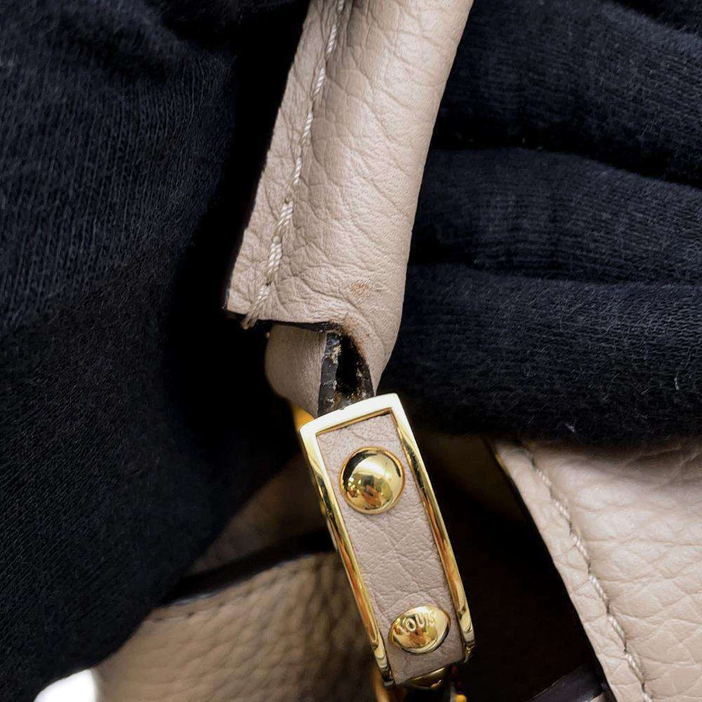 Leather Capucines Bag with Dust Bag and Shoulder Strap