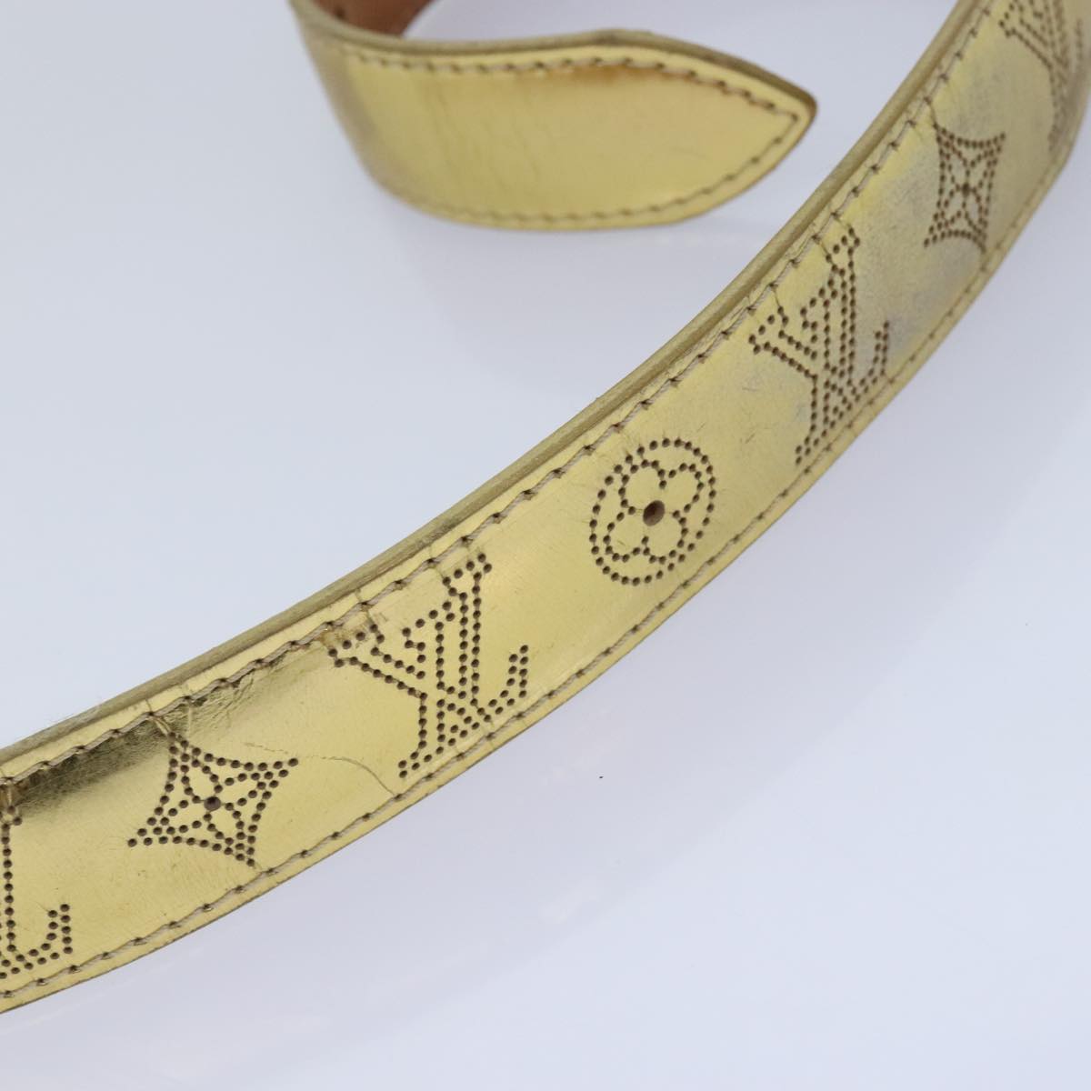 LV Monogram Empreinte Belt Gold